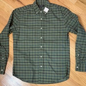J. Crew Mercantile Olive main color Navy & Black Plaid Button Down Shirt